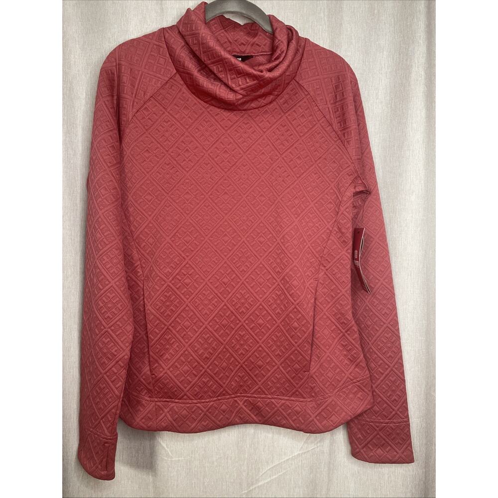 Nyano Sherpa Pullover - Turtleneck Long SLV/Front Pouch/Textured Red - Size S